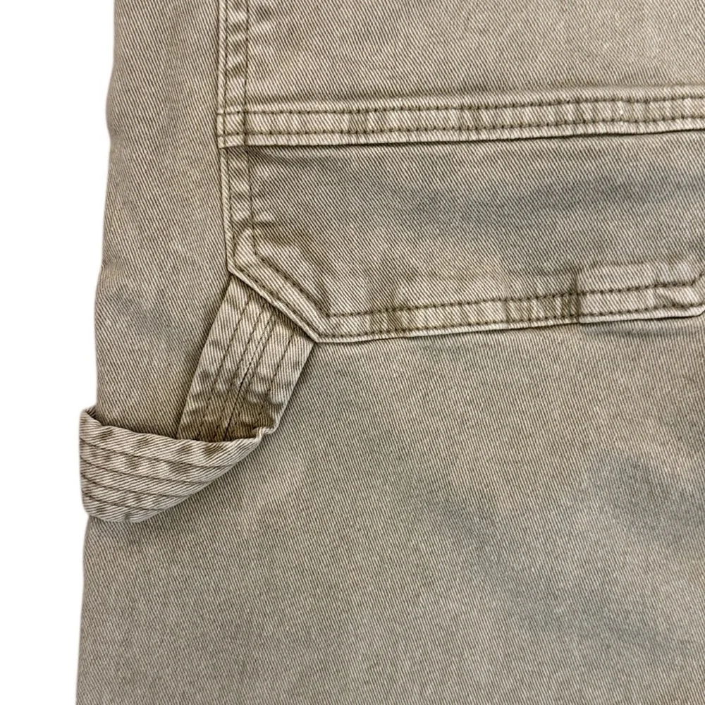 Cotton On Carpenter Pants Sage Green Fade Relaxed Tapered Crisp Denim Loop 32x29 - Picture 8 of 16